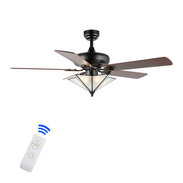 Moravia 52" Farmhouse Rustic Iron Star Shade LED Ceiling Fan With Remote - JONATHAN Y